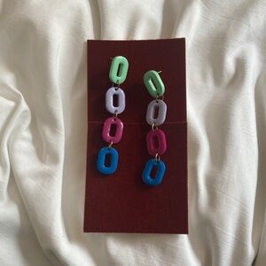 Colorful Geometric Drop Earrings